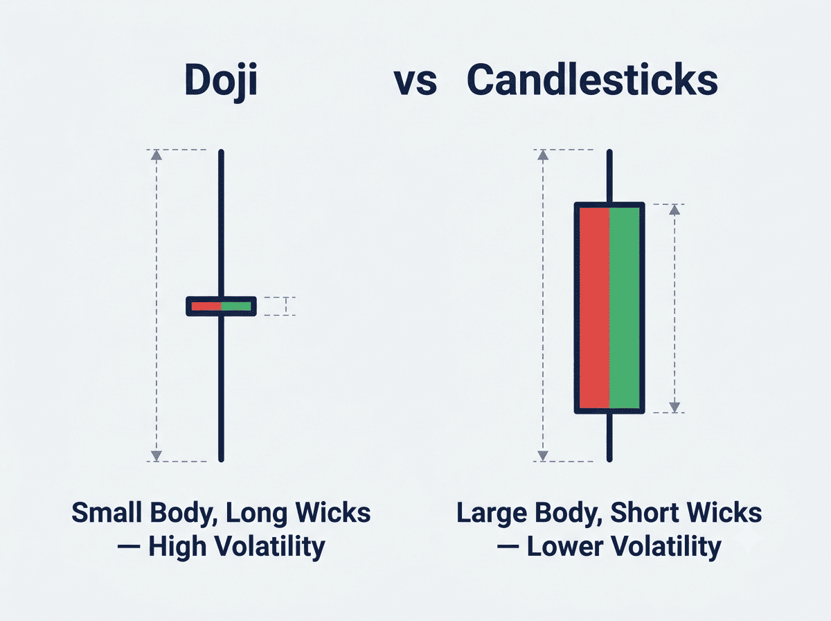 Doji vs Candlesticks